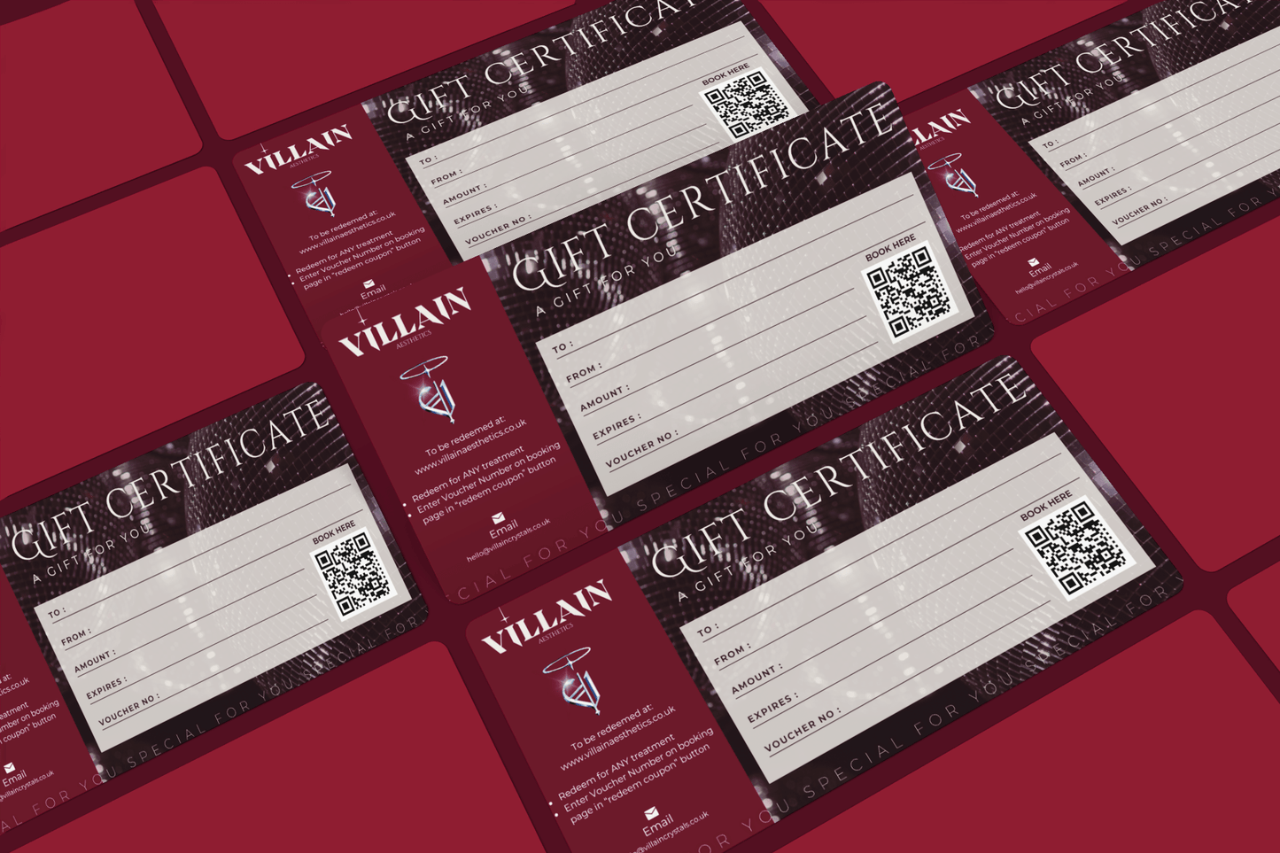 VILLAIN Aesthetics Gift Certificate & Envelope (Physical Item)