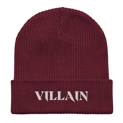 VILLAIN Aesthetics Burgundy Organic ribbed beanie