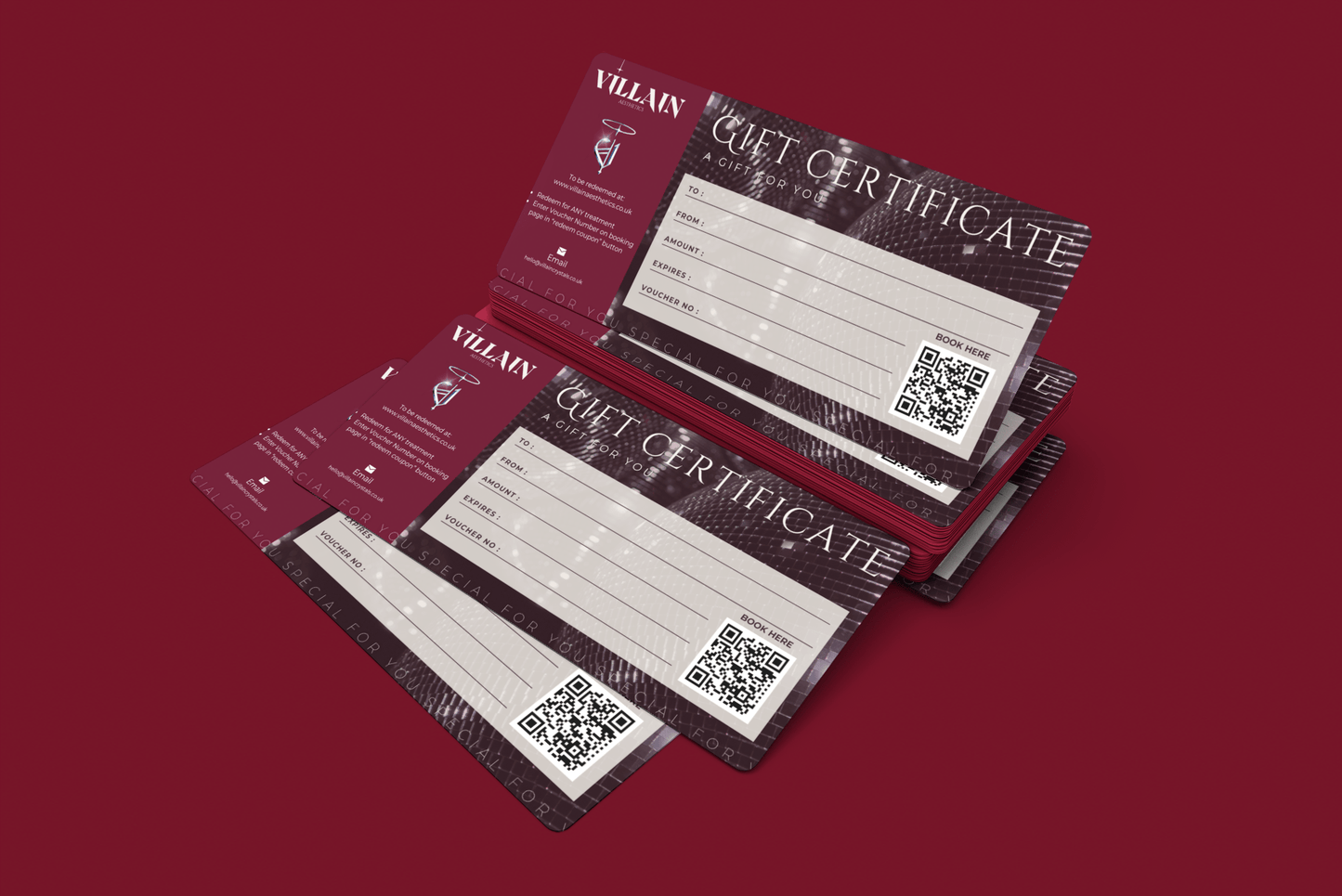 VILLAIN Aesthetics Gift Certificate & Envelope (Physical Item)