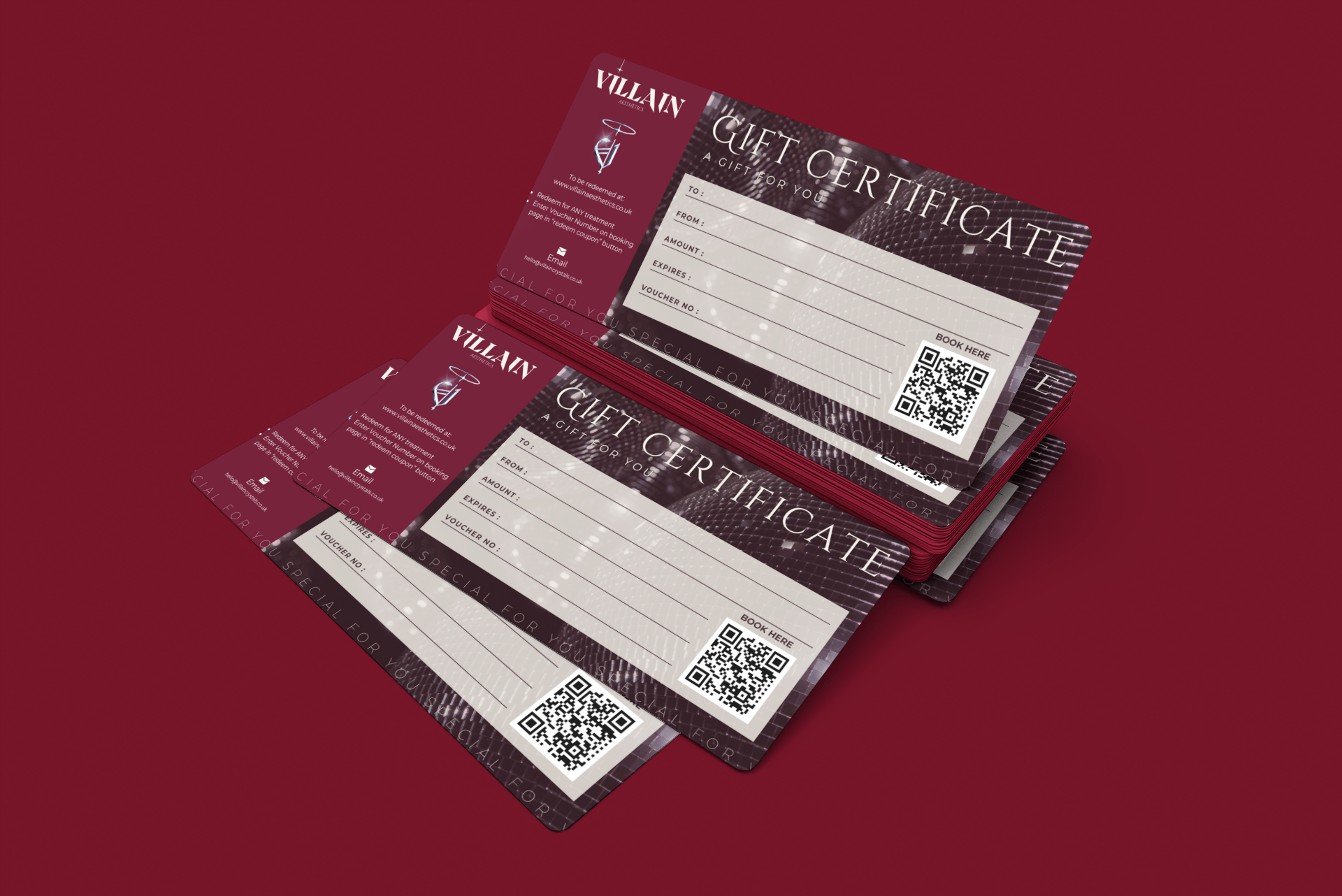 VILLAIN Aesthetics Gift Certificate & Envelope (Physical Item)