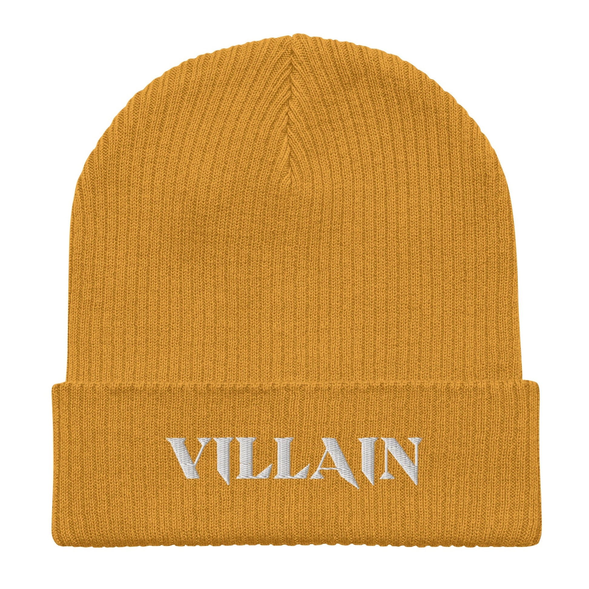 VILLAIN Aesthetics Mustard Yellow Organic ribbed beanie